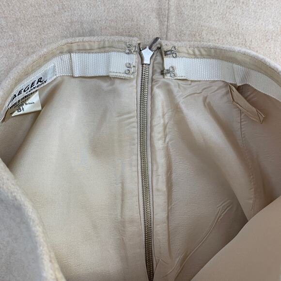 Vintage JAEGER London A-Line Skirt WOOL CAMELHAIR 8 / 26 Waist Neutral Career - Picture 7 of 7